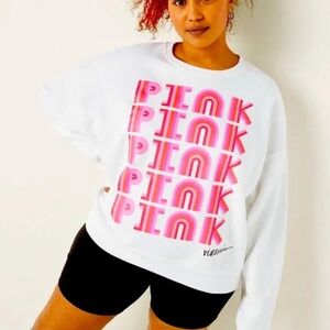 💕2 for $15💕 PINK Victorias Secret Sweatshirt Womens White pink logo